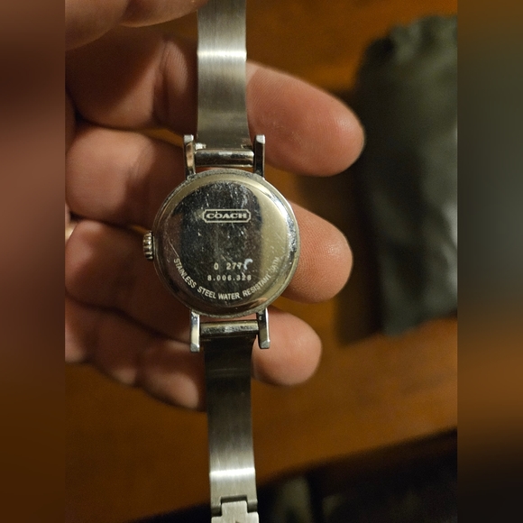 Coach Signature CC Silver Pearl Bangle Diamond Watch - Picture 3 of 7